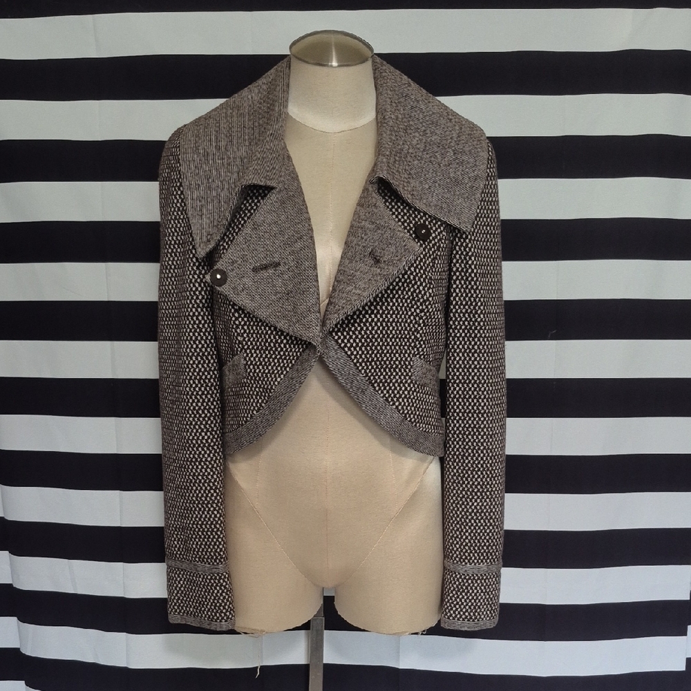 Hinge Brown Wool Blend Cropped Jacket - image 5